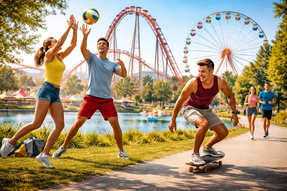Quelles activités sportives pratiquer lors d'une visite dans un parc d'attraction ?